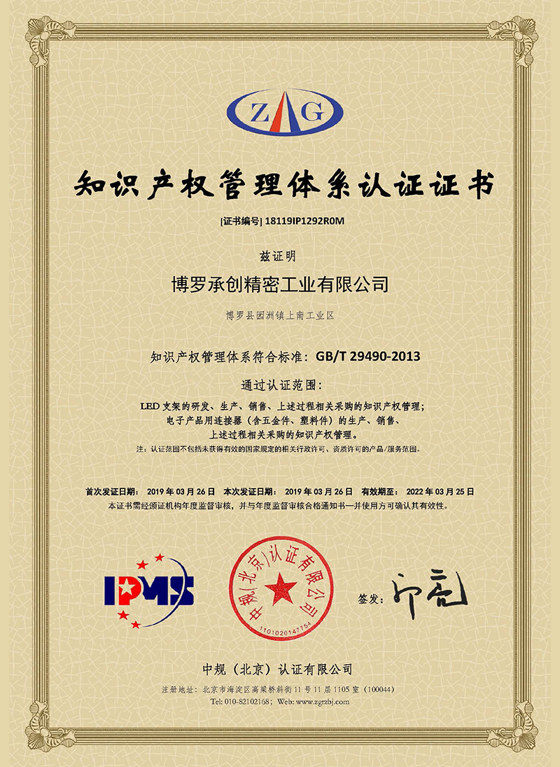 Certificate of intellectual property